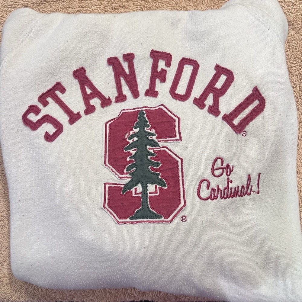 Stanford University Hoodie Sweatshirt Womens Small League Cardinal White College